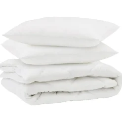 Linge-vidaXL Couette avec oreiller 3 pcs Blanc Microfibre