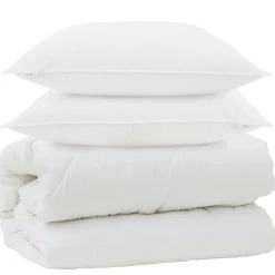 vidaXL Couette avec Oreillers avec oreiller 3 pcs Blanc Microfibre