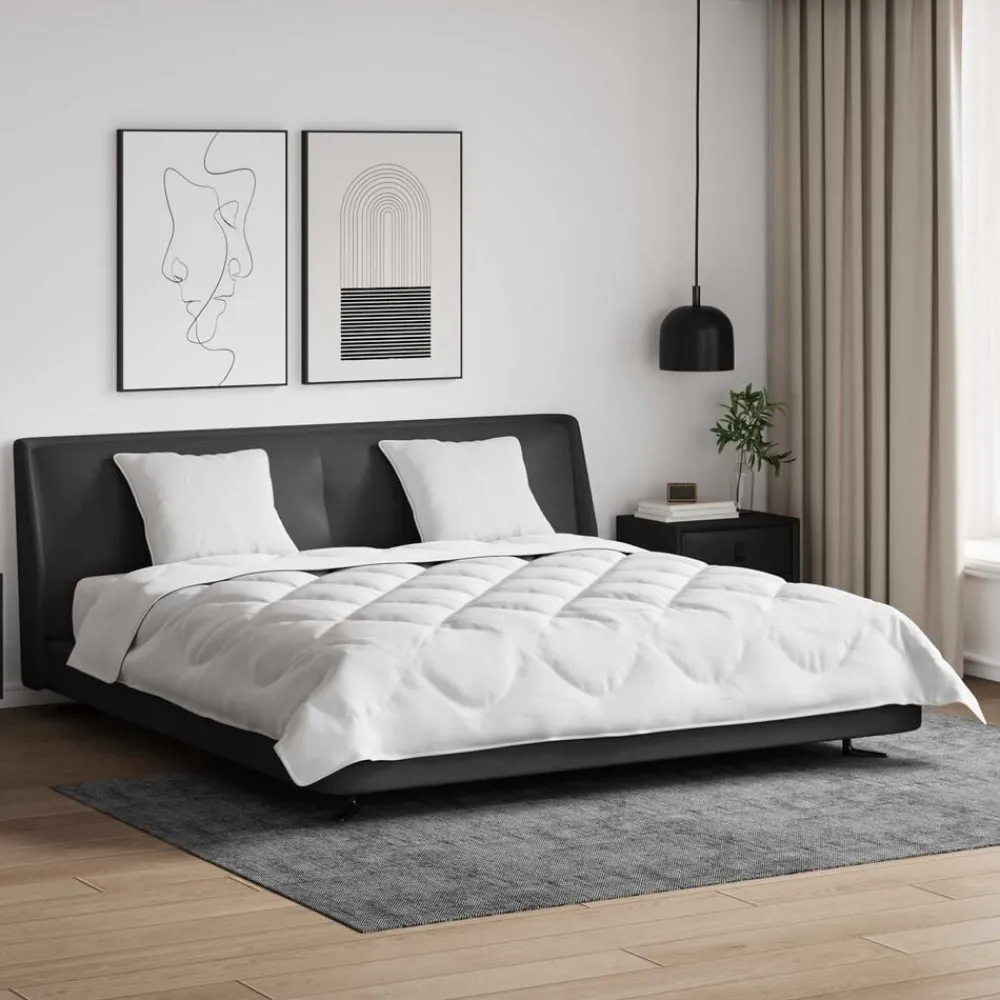 vidaXL Couette avec oreiller 3 pcs Blanc Microfibre
