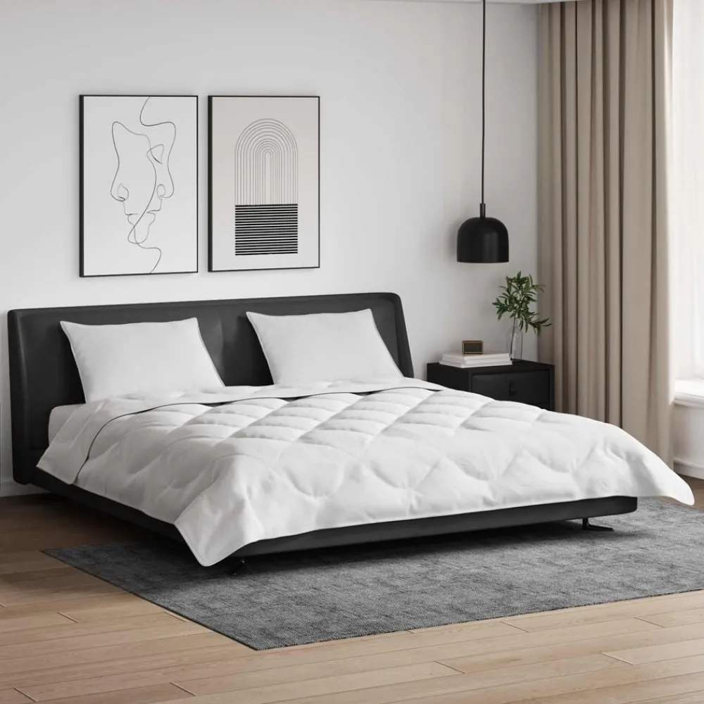 vidaXL Couette avec oreiller 3 pcs Blanc Microfibre