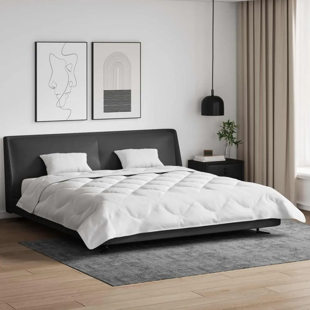 vidaXL Couette avec oreiller 3 pcs Blanc Microfibre