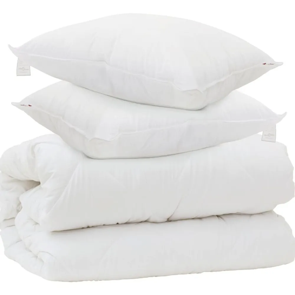vidaXL Couette avec Oreillers avec oreiller 3 pcs Blanc Microfibre