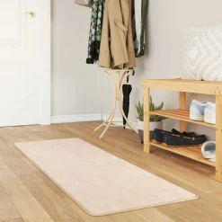 vidaXL Coureur de Tapis Uni MARSA Crème 50 x 100 cm Polyester et PVC