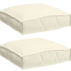 vidaXL Coussin 2 pcs Crème 40 x 40 x 8 cm Tissu Oxford