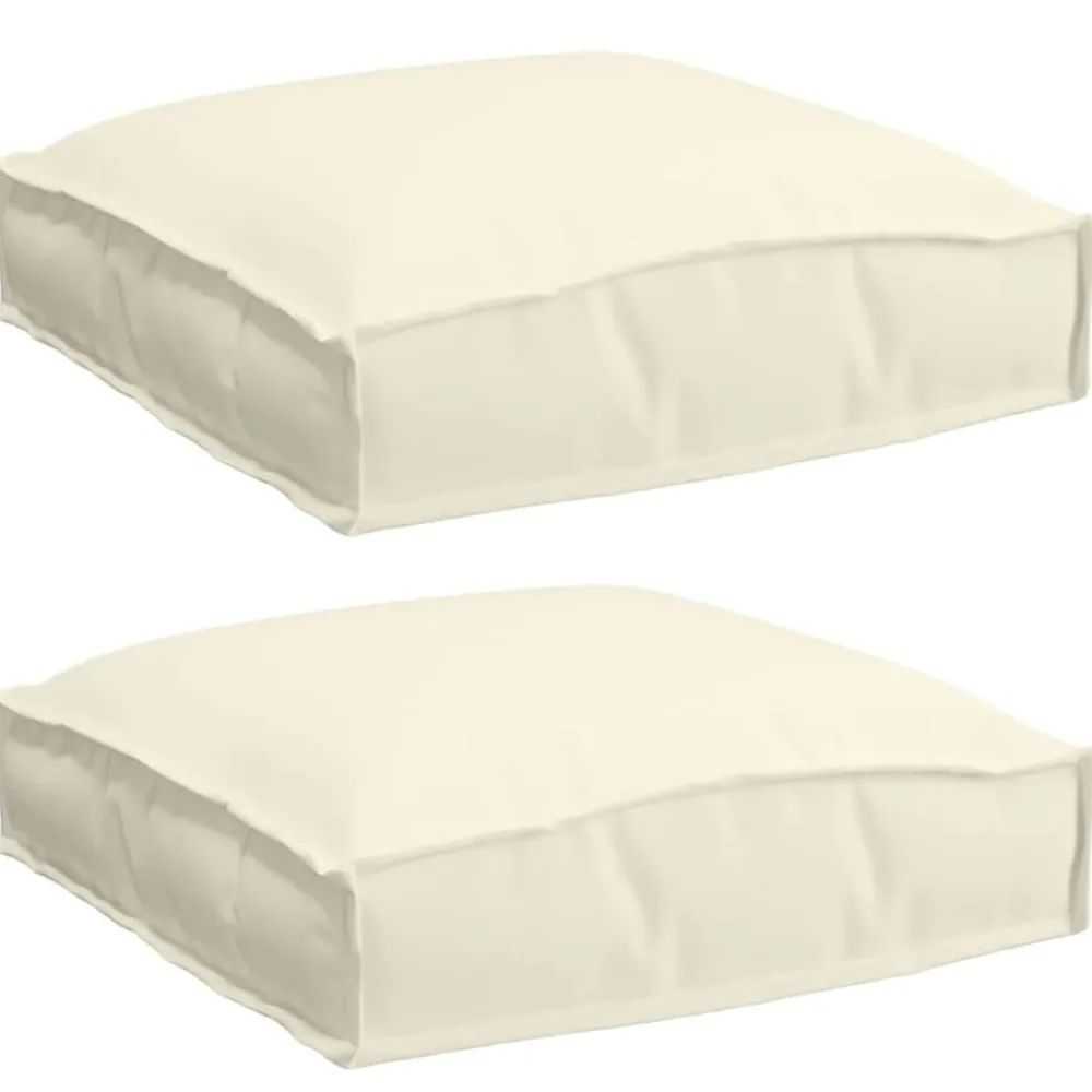vidaXL Coussin 2 pcs Crème 40 x 40 x 8 cm Tissu Oxford