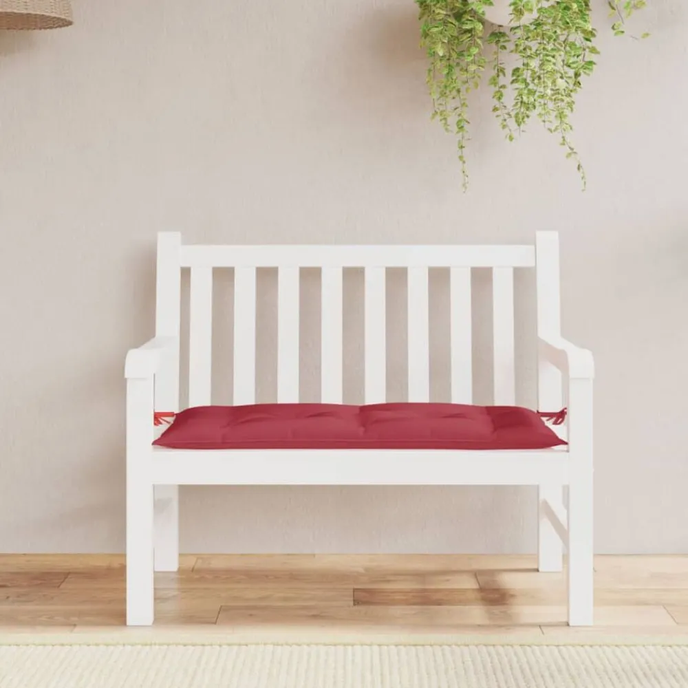 Décorations-vidaXL Coussin de banc de jardin 100x50x7 cm Rouge bordeaux