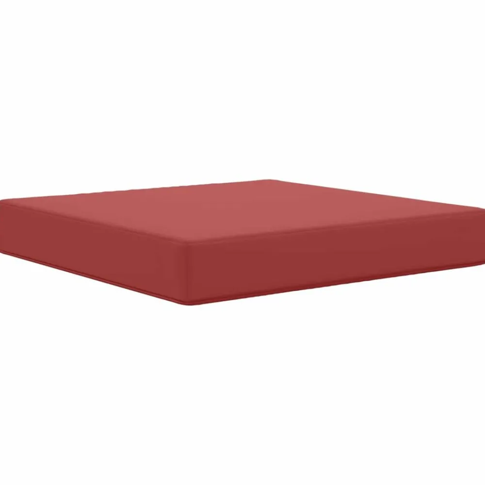 Décorations-vidaXL Coussin de canapé d'extérieur 60 x 60 x 8 cm Polyester Bordeaux