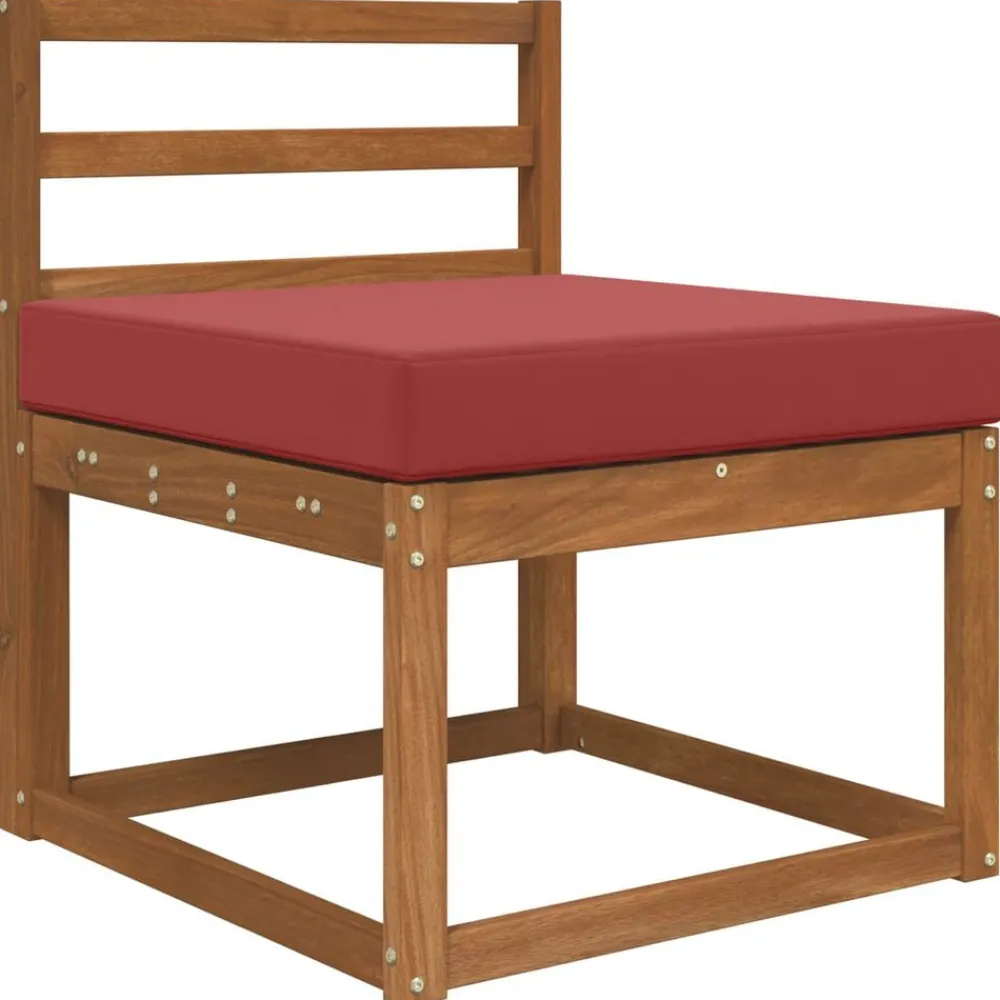 Décorations-vidaXL Coussin de canapé d'extérieur 60 x 60 x 8 cm Polyester Bordeaux