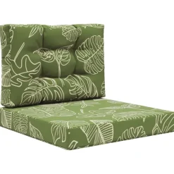 Décorations-vidaXL Coussin de canapé d'extérieur 2 pcs Modèle feuille Polyester Modèle feuille