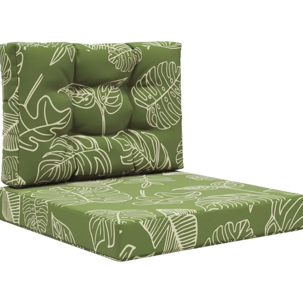 Décorations-vidaXL Coussin de canapé d'extérieur 2 pcs Modèle feuille Polyester Modèle feuille