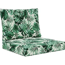 Décorations-vidaXL Coussin de canapé d'extérieur 2 pcs Polyester Motif feuille