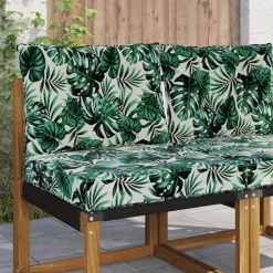 Décorations-vidaXL Coussin de canapé d'extérieur 2 pcs Polyester Motif feuille
