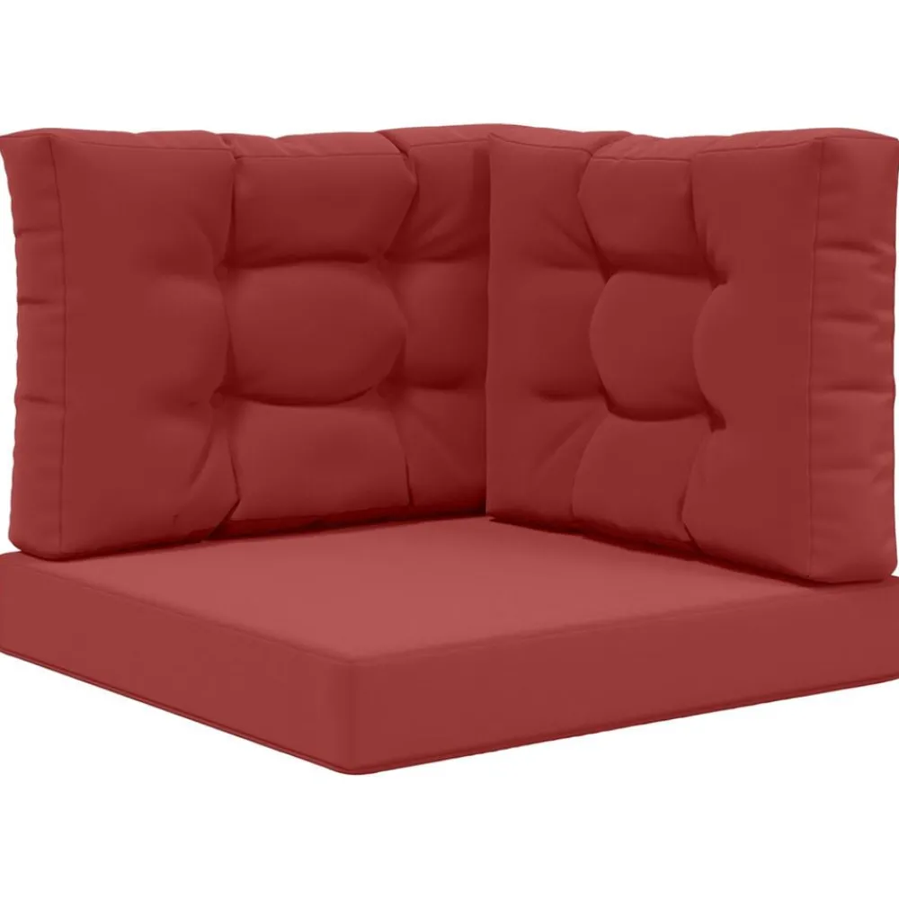 Décorations-vidaXL Coussin de canapé d'extérieur 3 pcs Polyester Bordeaux
