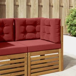 Décorations-vidaXL Coussin de canapé d'extérieur 3 pcs Polyester Bordeaux