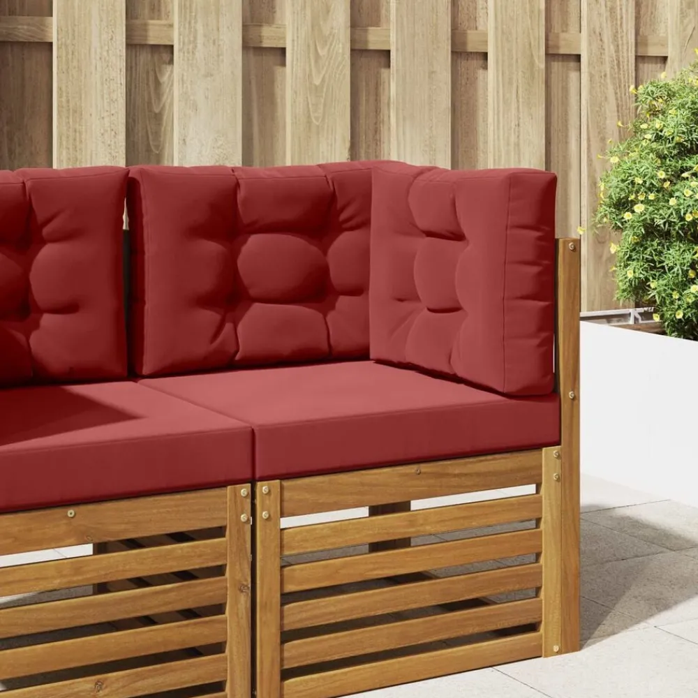 Décorations-vidaXL Coussin de canapé d'extérieur 3 pcs Polyester Bordeaux