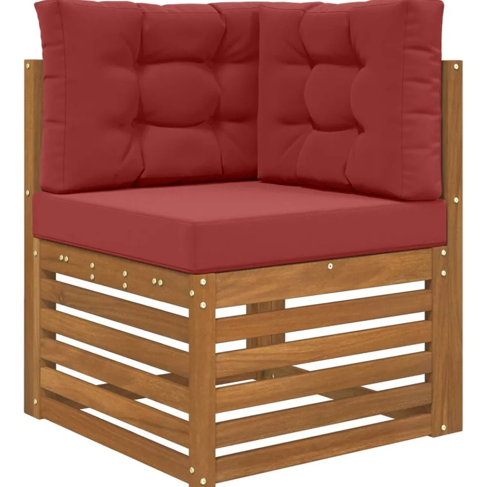 Décorations-vidaXL Coussin de canapé d'extérieur 3 pcs Polyester Bordeaux