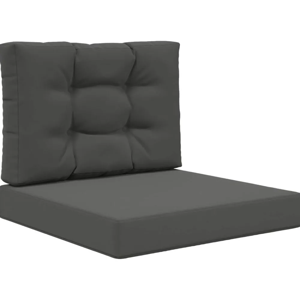 Décorations-vidaXL Coussin de canapé d'extérieur 2 pcs Polyester Anthracite