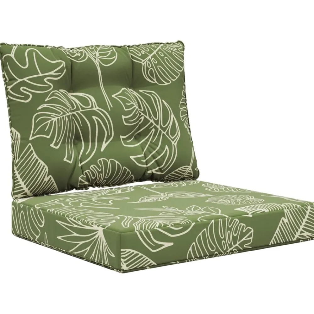 vidaXL Coussin de canapé d'extérieur 2 pcs Modèle feuille Polyester