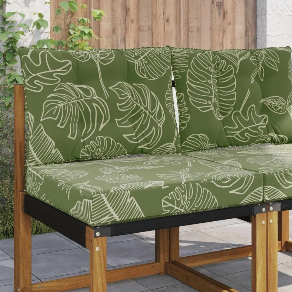 vidaXL Coussin de canapé d'extérieur 2 pcs Modèle feuille Polyester