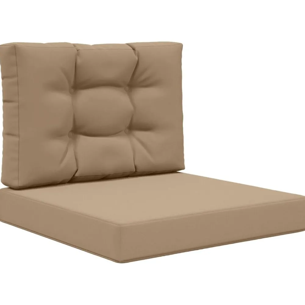 Décorations-vidaXL Coussin de canapé d'extérieur 2 pcs Polyester Taupe