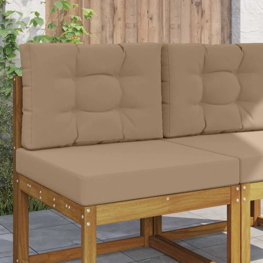 Décorations-vidaXL Coussin de canapé d'extérieur 2 pcs Polyester Taupe