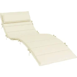 Décorations-vidaXL Coussin de chaise longue crème 180x60x4 cm tissu oxford Crème