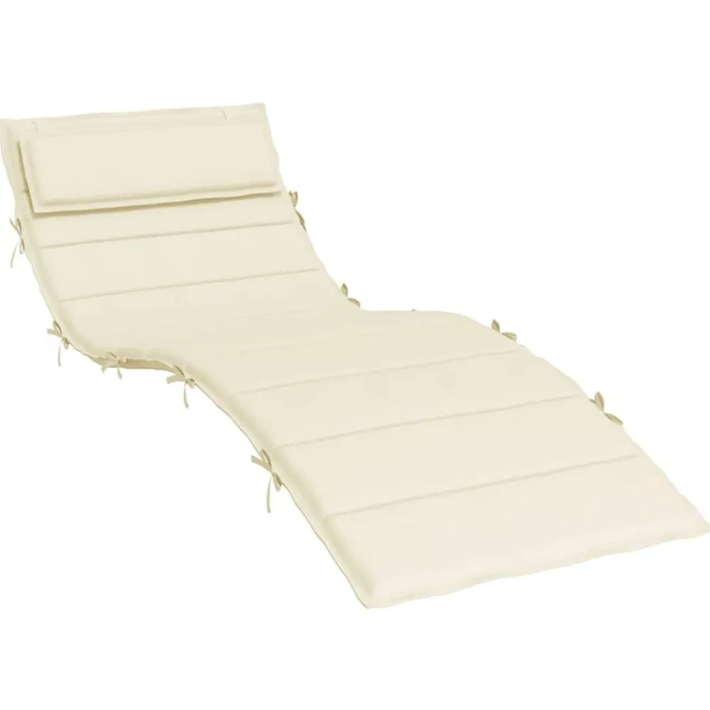 Décorations-vidaXL Coussin de chaise longue crème 180x60x4 cm tissu oxford Crème