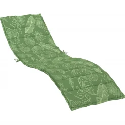 vidaXL Coussin de chaise longue motif de feuilles tissu oxford