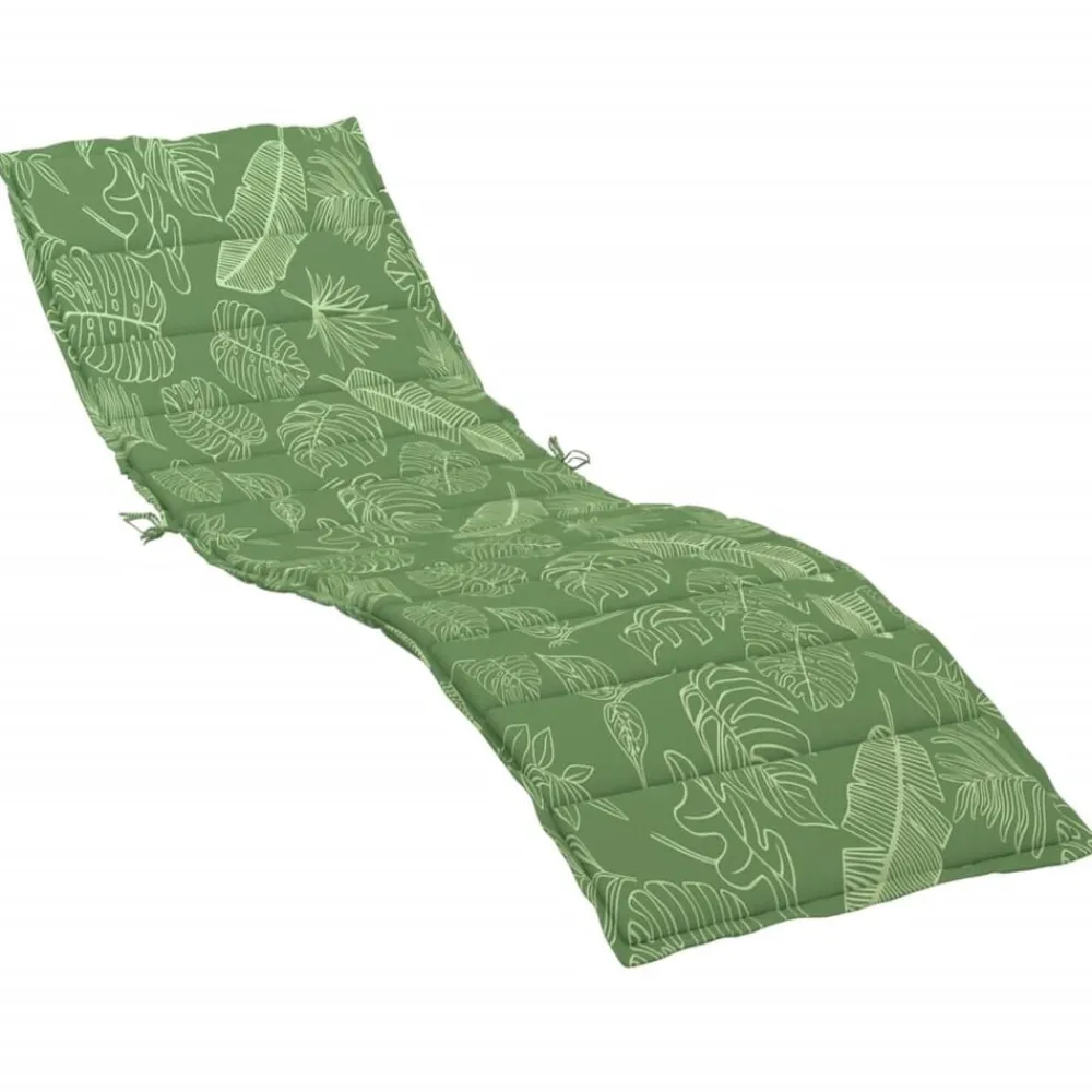 vidaXL Coussin de chaise longue motif de feuilles tissu oxford