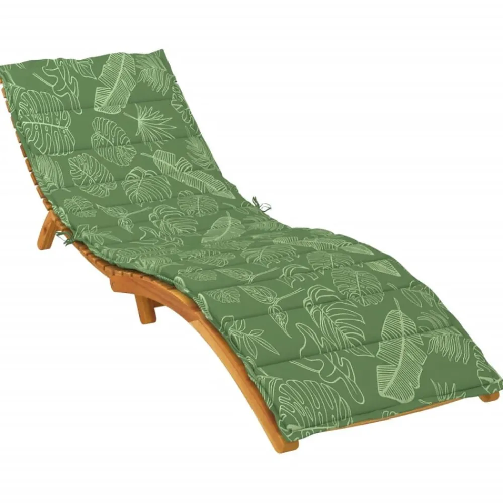 vidaXL Coussin de chaise longue motif de feuilles tissu oxford
