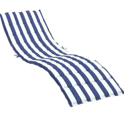 Décorations-vidaXL Coussin de chaise longue rayures bleues/blanches tissu oxford Bleu et blanc