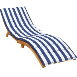Décorations-vidaXL Coussin de chaise longue rayures bleues/blanches tissu oxford Bleu et blanc