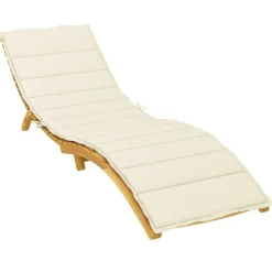 Décorations-vidaXL Coussin de chaise longue crème 200x50x3 cm tissu oxford Crème