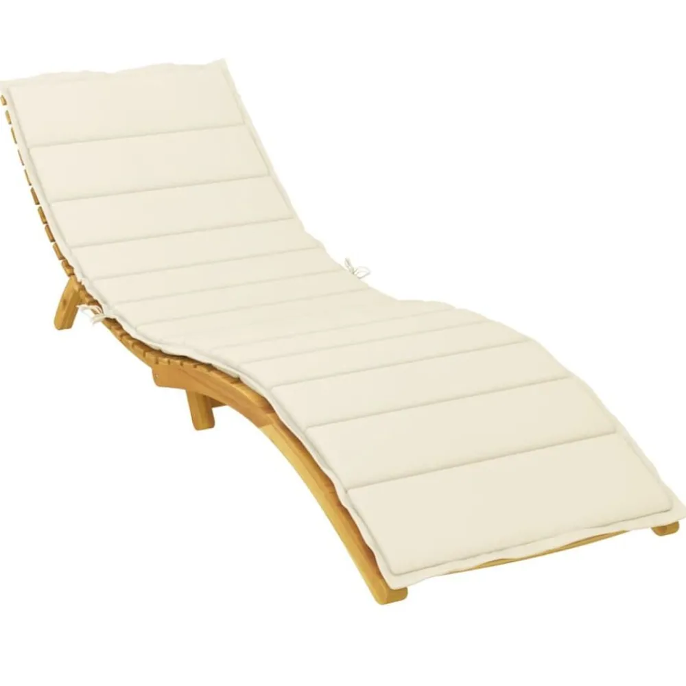 Décorations-vidaXL Coussin de chaise longue crème 200x50x3 cm tissu oxford Crème