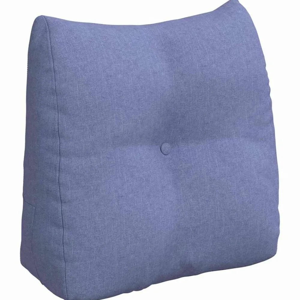 vidaXL Coussin de Dos Bleu denim 45 x 24 x 50 cm tissu