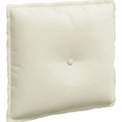 Décorations-vidaXL Coussin de Dos Crème 50 x 45 cm Tissu en velours côtelé Crème