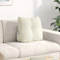 vidaXL Coussin de Dos Crème 45 x 24 x 50 cm Velours