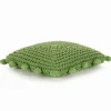vidaXL Coussin de jeté Basketweave avec oreiller Vert 50 x 50 cm Coton