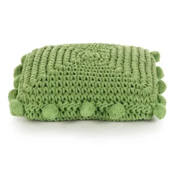 vidaXL Coussin de jeté Basketweave avec oreiller Vert 50 x 50 cm Coton