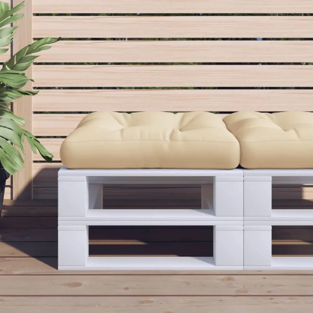 Décorations-vidaXL Coussin de palette 50x50x12 cm tissu Beige