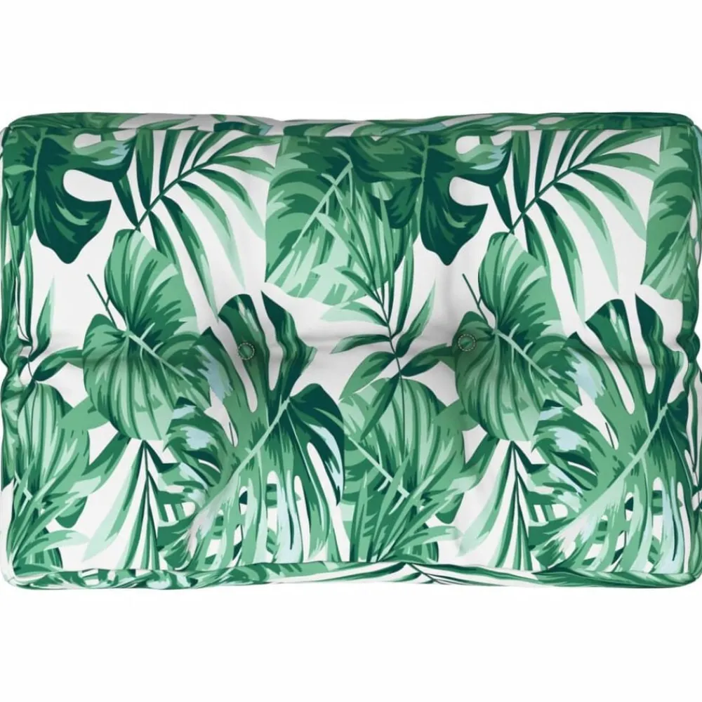 Décorations-vidaXL Coussin de palette s 50x40x12 cm tissu Motif de feuille