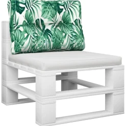 Décorations-vidaXL Coussin de palette s 50x40x12 cm tissu Motif de feuille