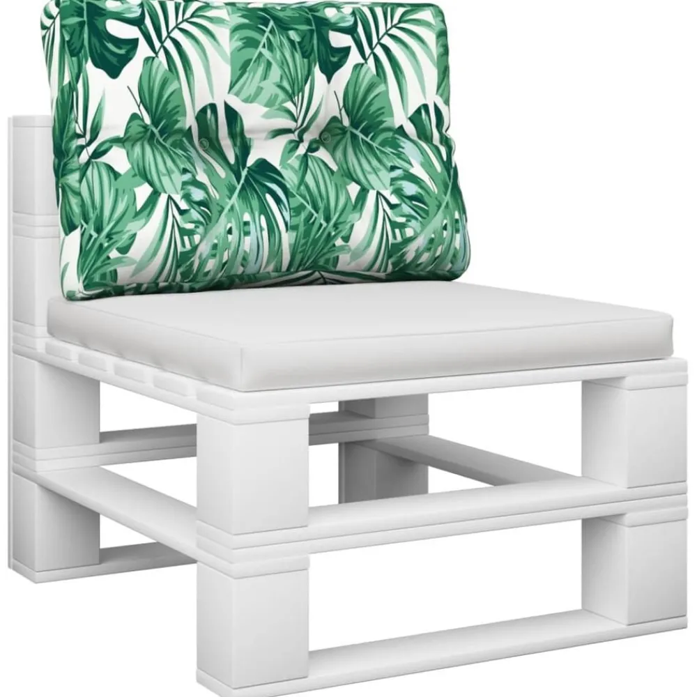 Décorations-vidaXL Coussin de palette s 50x40x12 cm tissu Motif de feuille