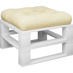 Décorations-vidaXL Coussin de palette crème 50x50x12 cm tissu Cr&egrave;me