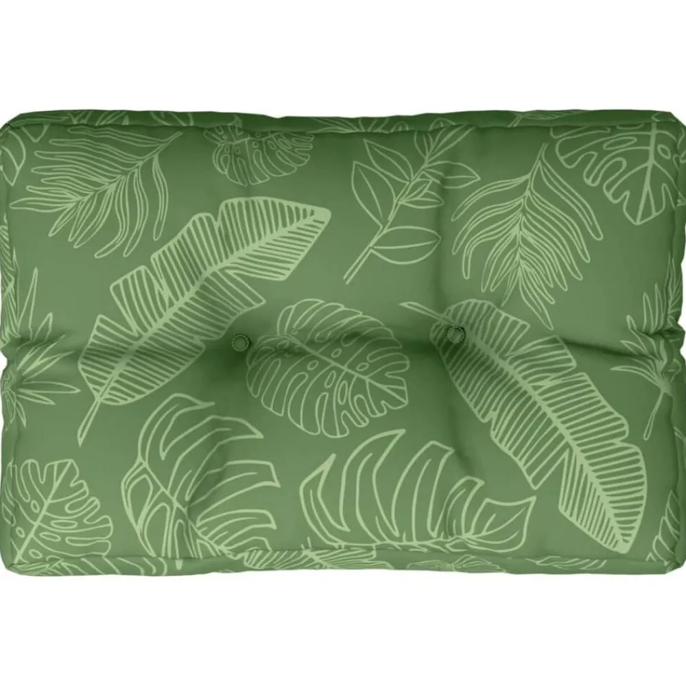 Décorations-vidaXL Coussin de palette motif de feuilles 50x40x12 cm tissu Design à feuille