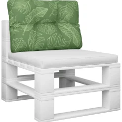 Décorations-vidaXL Coussin de palette motif de feuilles 50x40x12 cm tissu Design à feuille