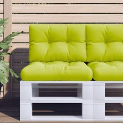 Décorations-vidaXL Coussin de palette 50x40x12 cm tissu Vert vif