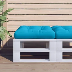 Décorations-vidaXL Coussin de palette 50x50x12 cm tissu Bleu