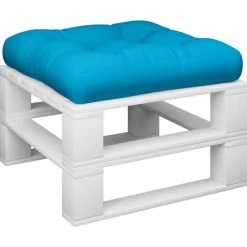 Décorations-vidaXL Coussin de palette 50x50x12 cm tissu Bleu