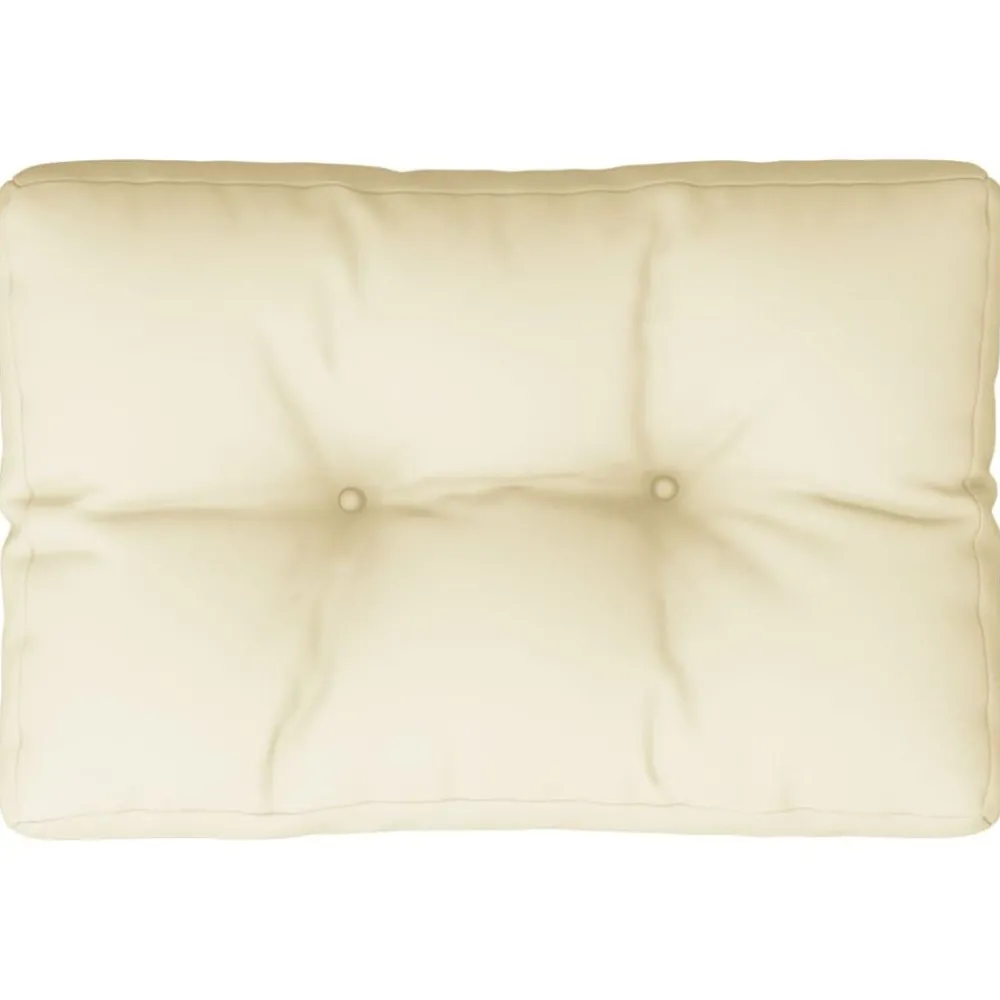 vidaXL Coussin de palette crème 50x40x12 cm tissu